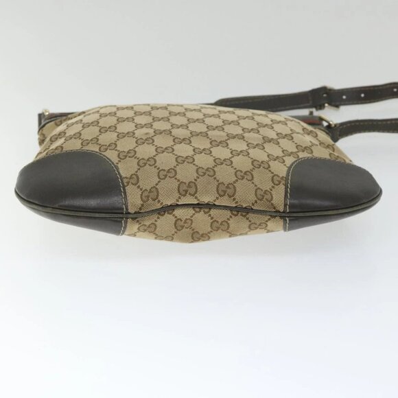 GUCCI GG Canvas Web Sherry Line Shoulder Bag Beige Red Green - Picture 12 of 16